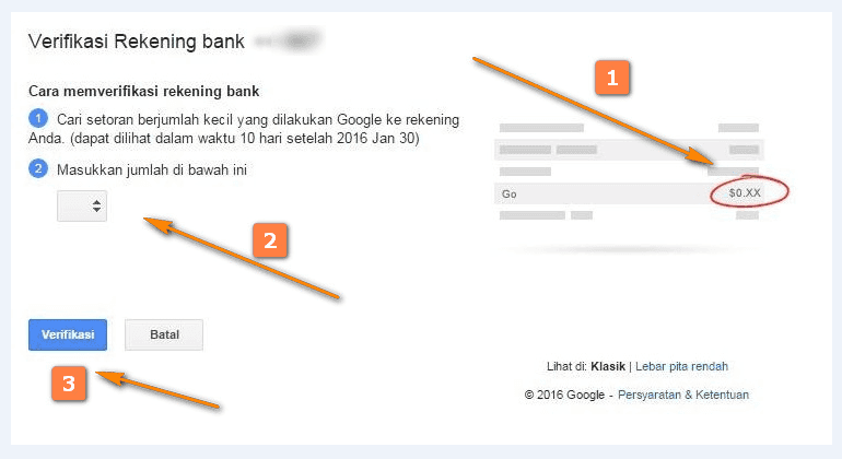 pembayaran adsense dengan transfer bank