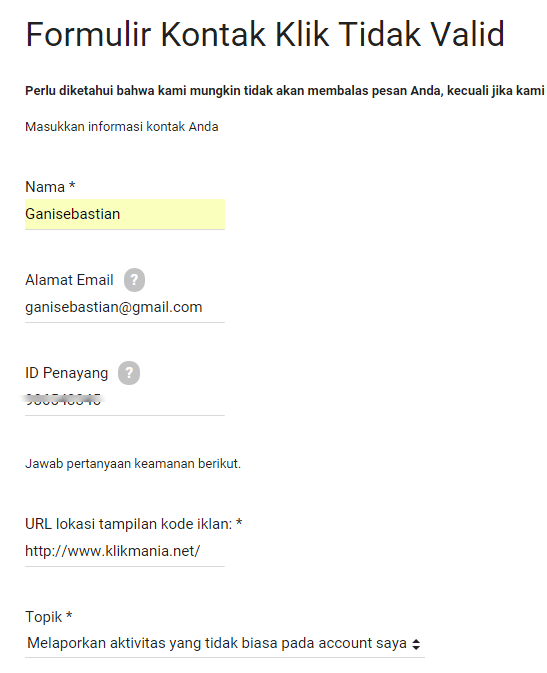 Invalid activity adsense