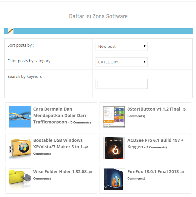 membuat daftar isi blog
