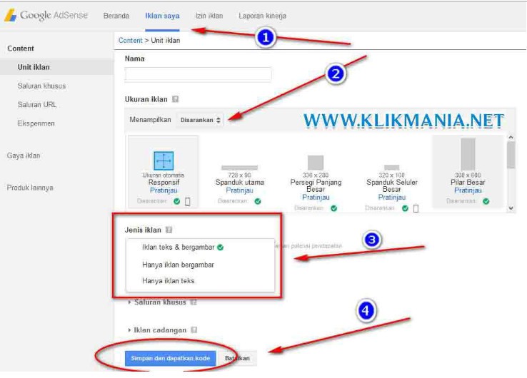 Memasang Kode Iklan Adsense