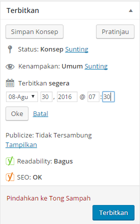 mengatur tanggal posting