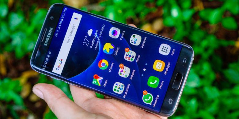 Samsung Galaxy S7 Edge Tampak Depan ( Foto : Oky Yusuf/Kompas.com)