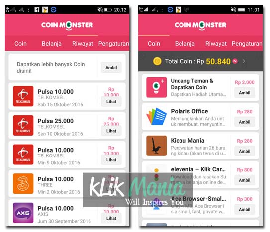 Aplikasi Pulsa Gratis