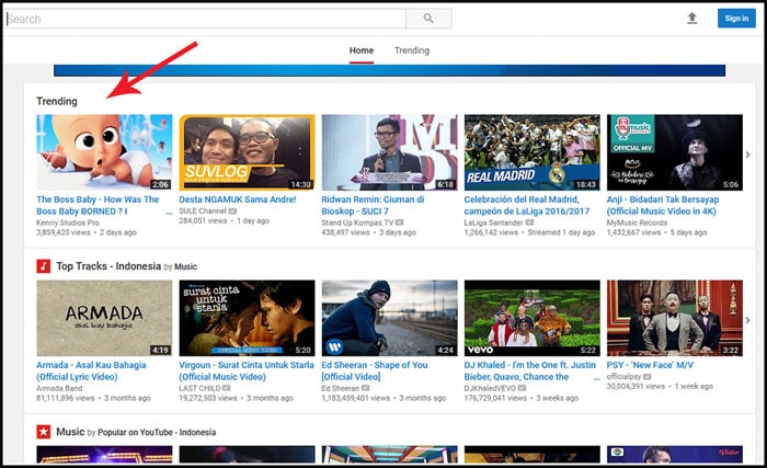 perubahan youtube