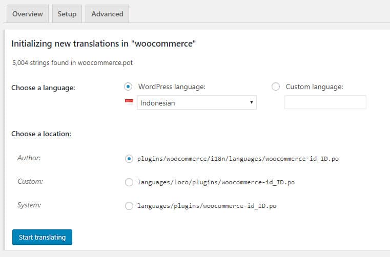 Translate Woocommerce ke Bahasa Indonesia