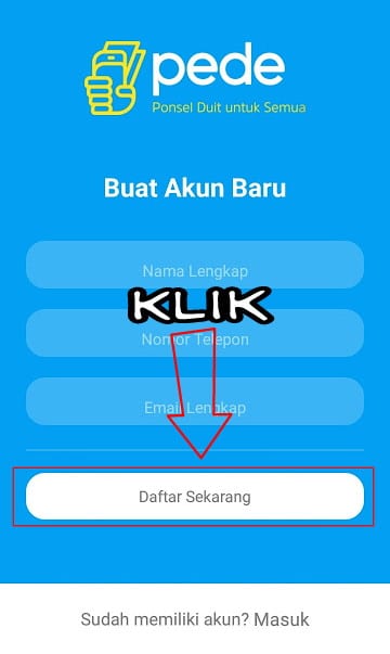 Cara mendapatkan pulsa gratis dari Pede 