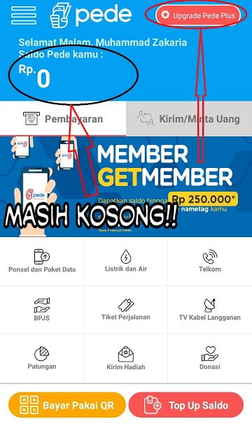 Cara mendapatkan pulsa gratis dari Pede 
