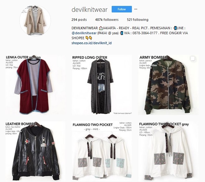 Online Shop Omzet Milyaran - devilknitwear