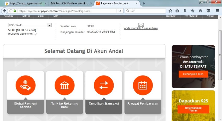 Menarik Dana Payoneer