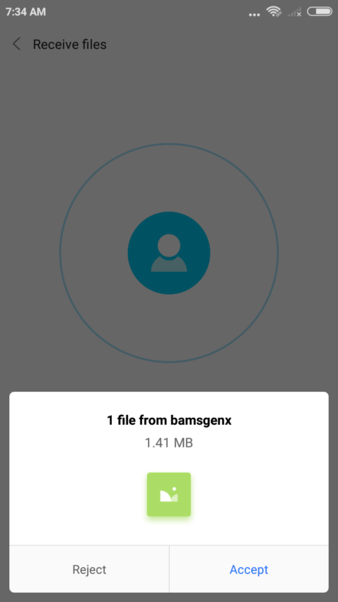 Cara mengirim file dengan Mi Drop