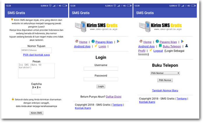 Aplikasi sms gratis android