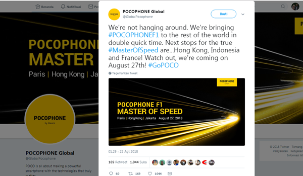 xiaomi Pocophone F1 meluncur di Indonesia