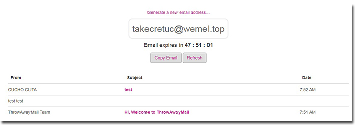 alamat email palsu