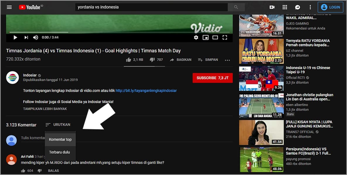 cara mudah melihat komentar terbaru