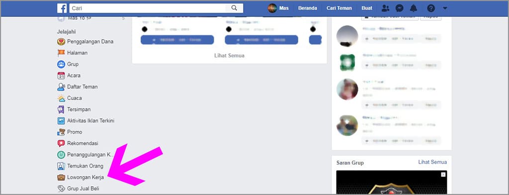 cari lowongan kerja di facebook