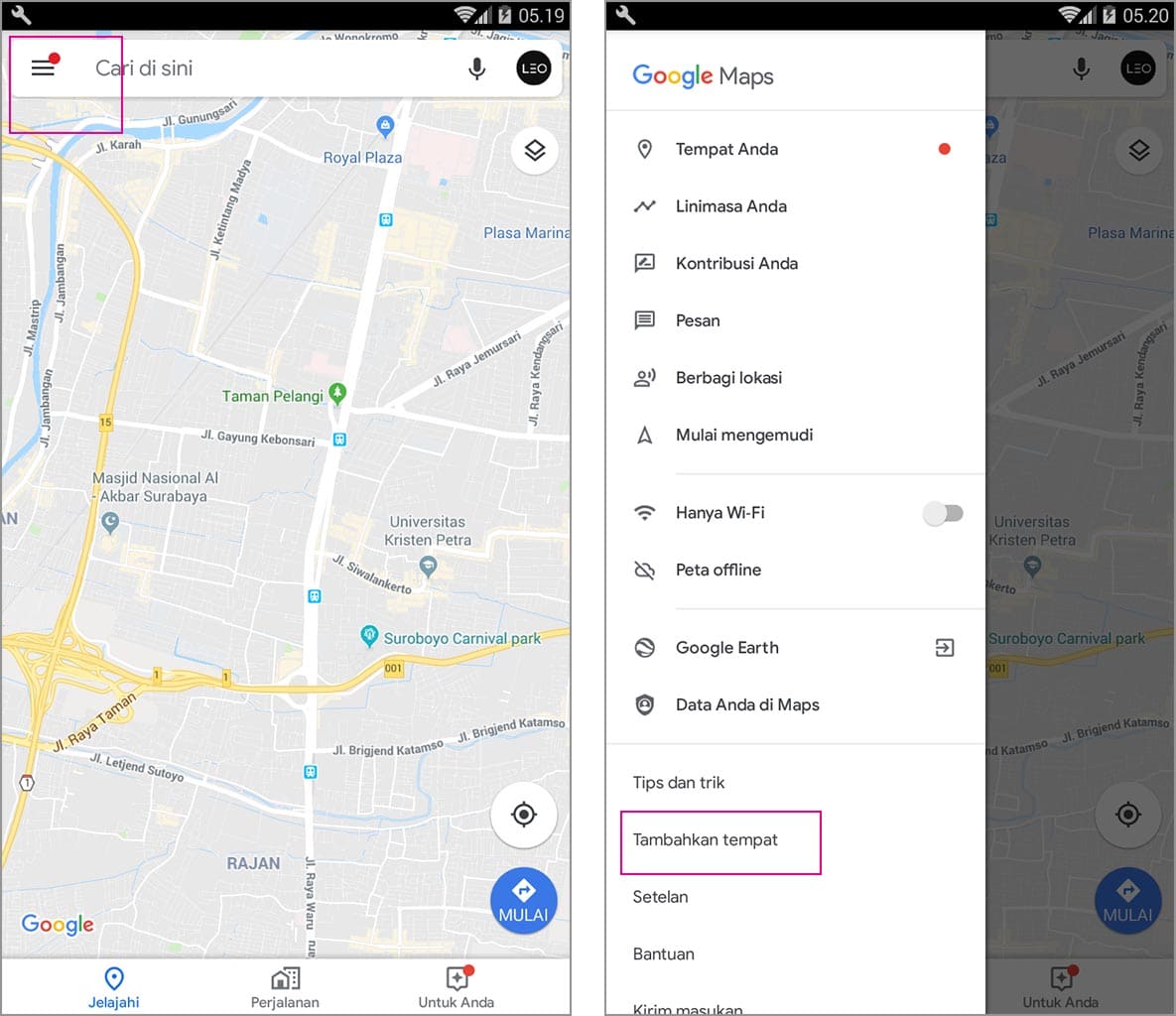 membuat lokasi baru di google maps