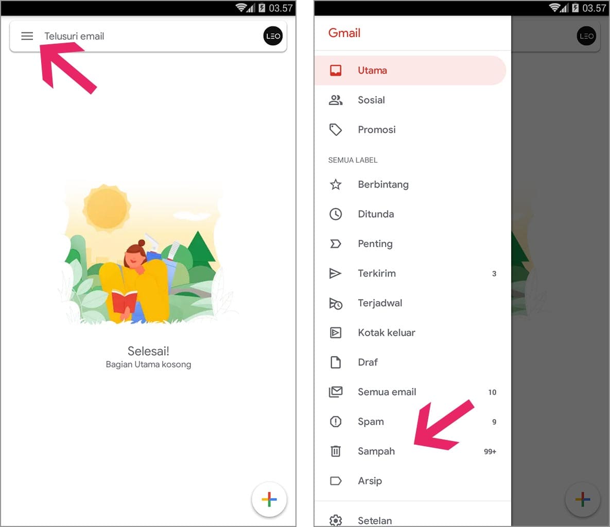 cara mengembalikan email yang terhapus