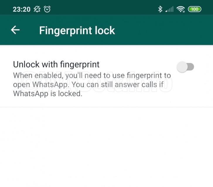 Fingerprint WhatsApp