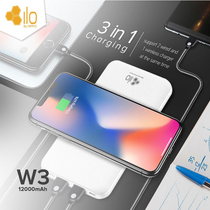 Hippo Power Bank ILO W3 12000mAh Wireless