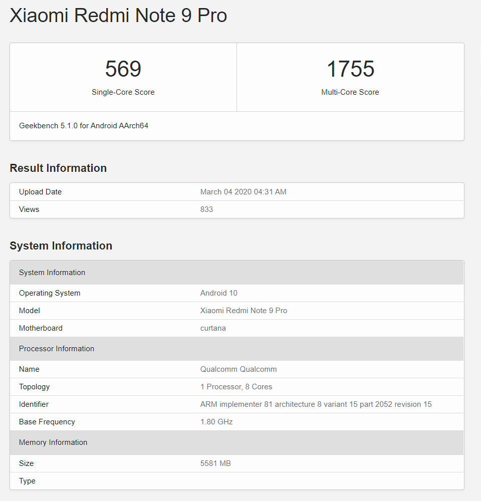 Bocoran Spesifikasi Redm Note 9