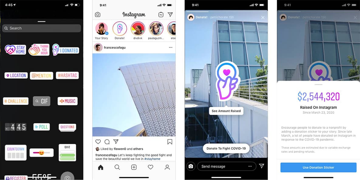 instagram donasi