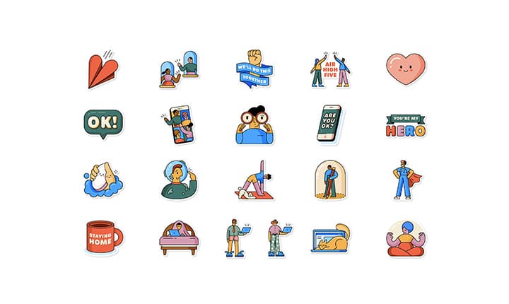 whatsapp stiker together at home