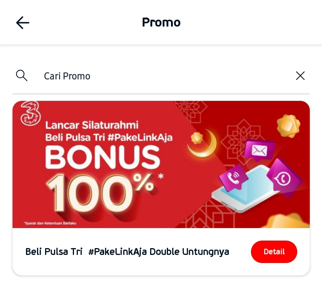 Isi ulang kartu Tri cashback