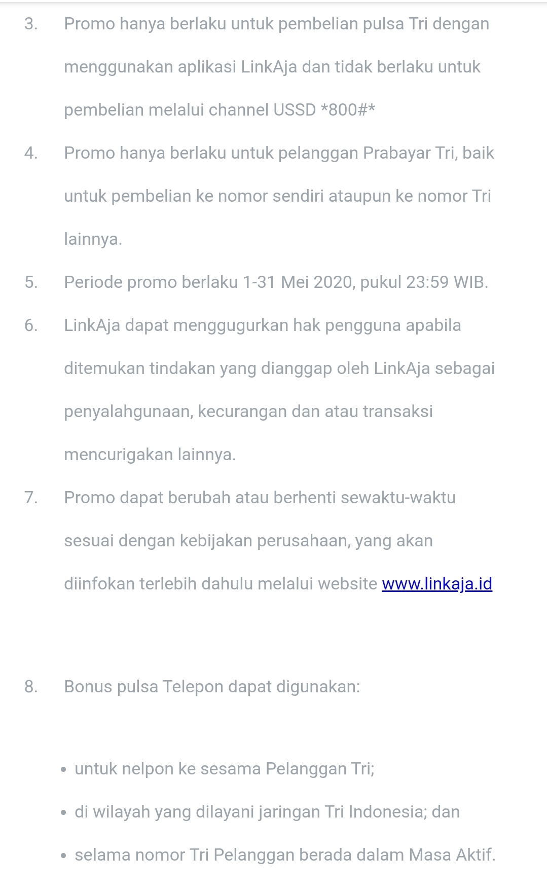 Isi ulang kartu Tri cashback