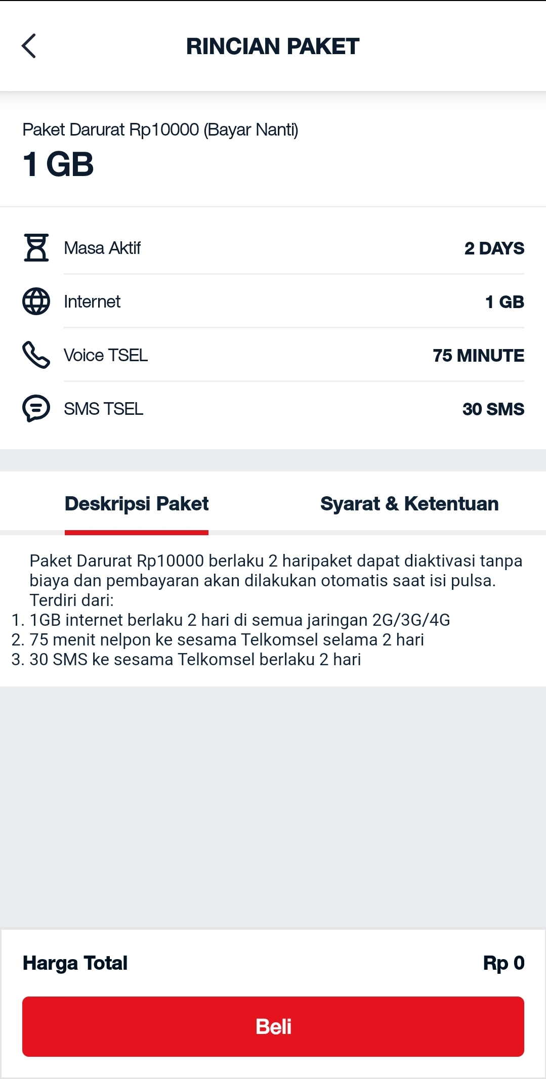 Paket internet 1 GB telkomsel