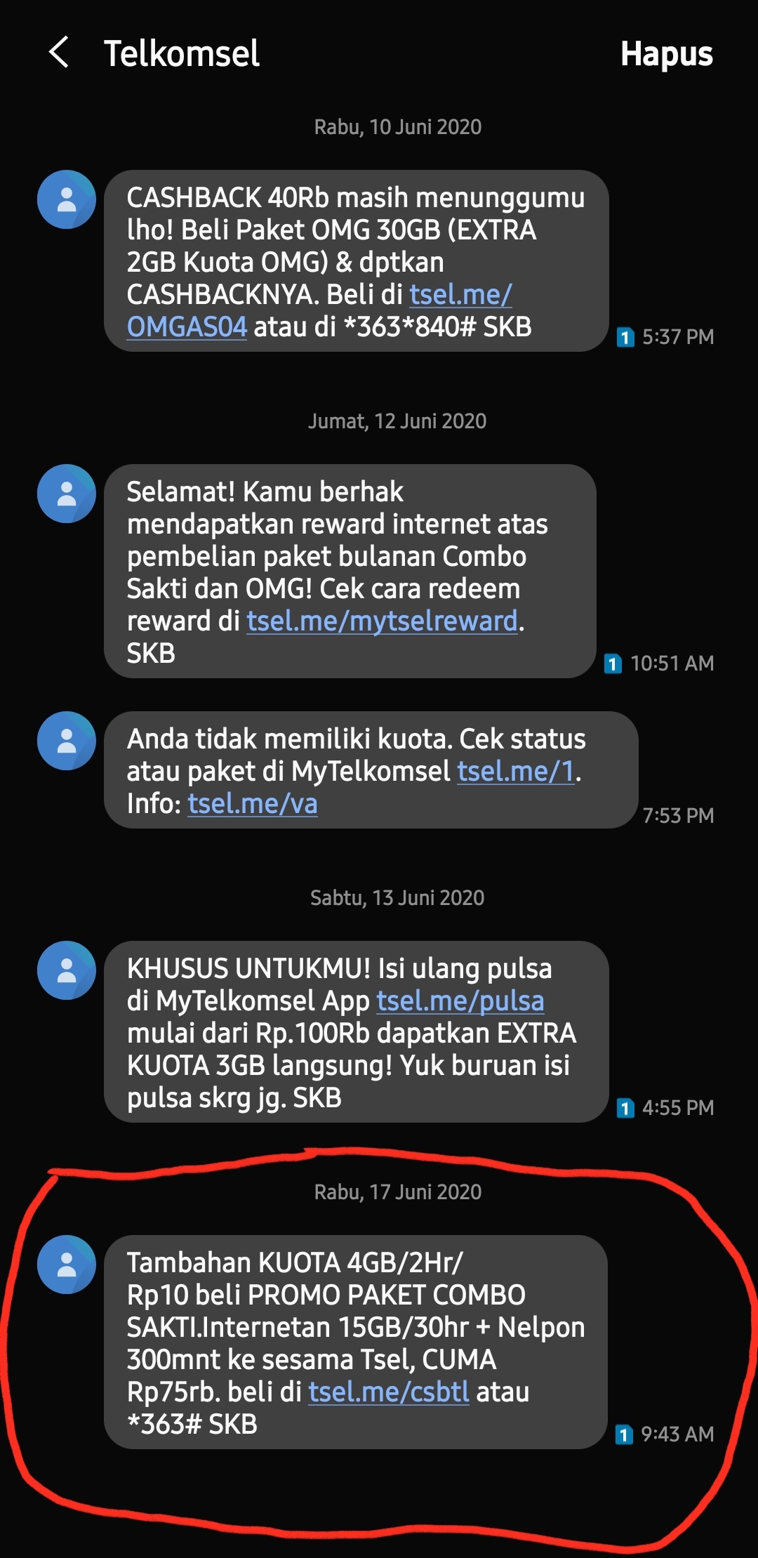 Kuota 5 GB telkomsel