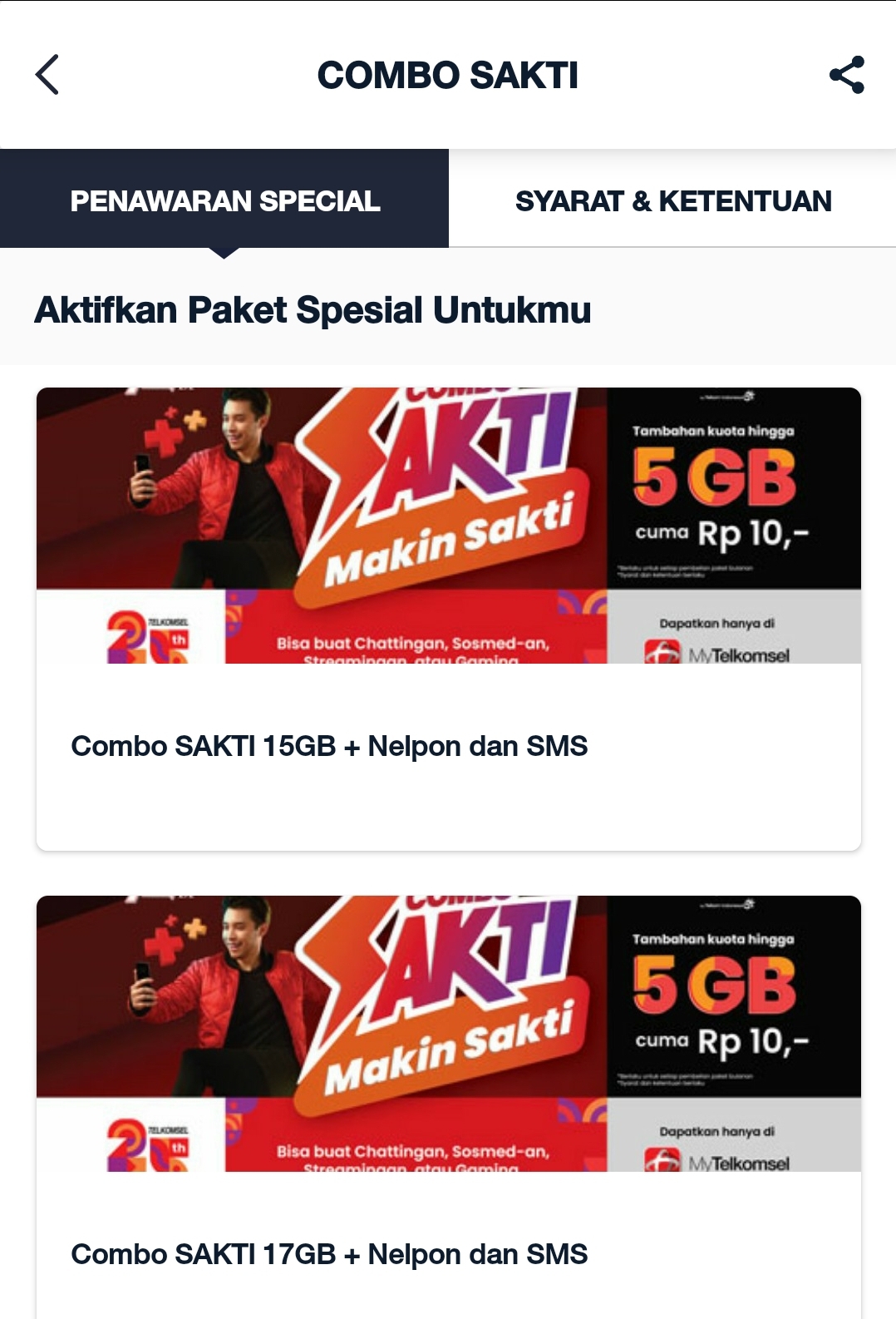 Kuota 5 GB dari telkomsel